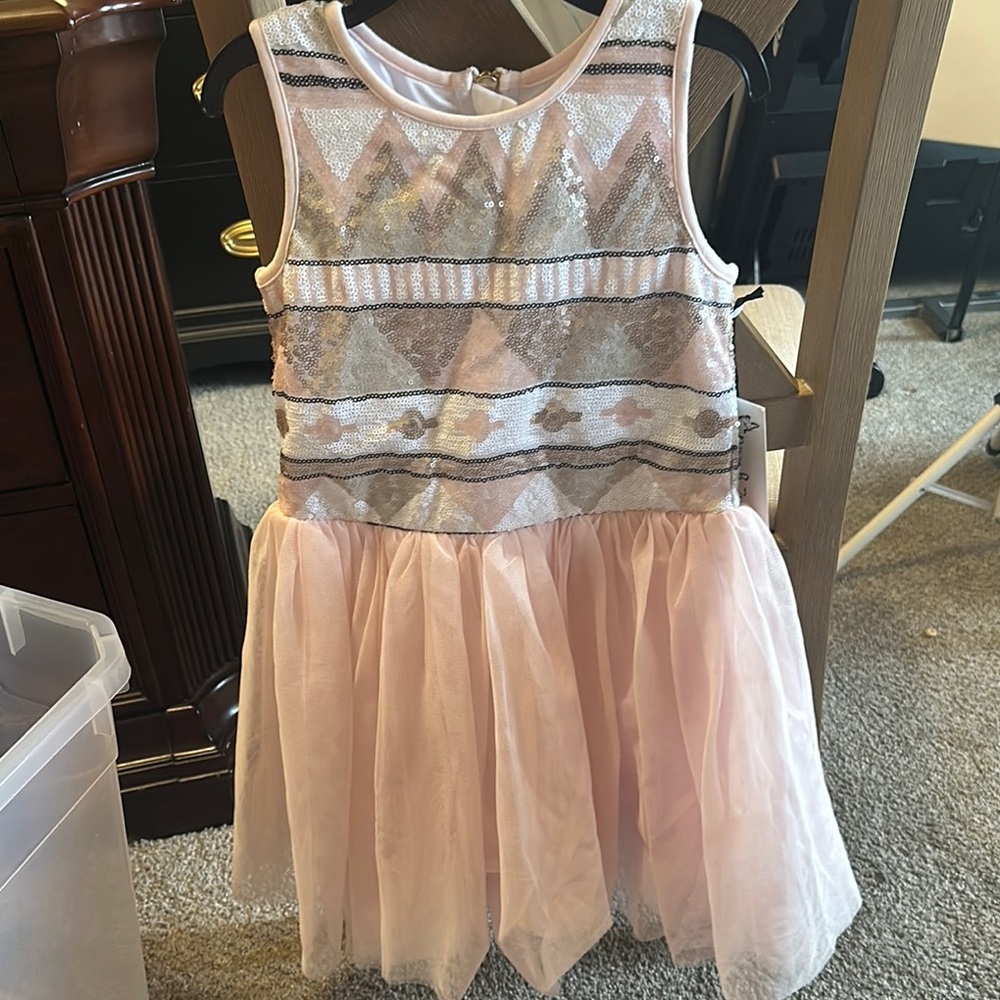 Rare Editions Pink and Silver Party Dress